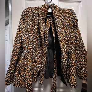 African print peplum jacket with sash